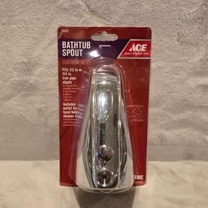 Ace Hardware Bathtub Spout with Diverter Chrome 1/2 or 3/4 Inch Iron Pipe 40012